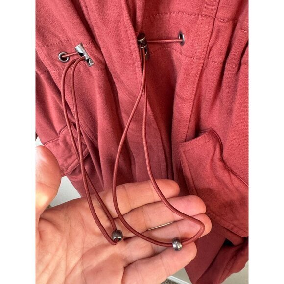 Torrid Women's Rust Jacket Size 00 lightweight rayon hooded zip up gathered‎ - Picture 7 of 10
